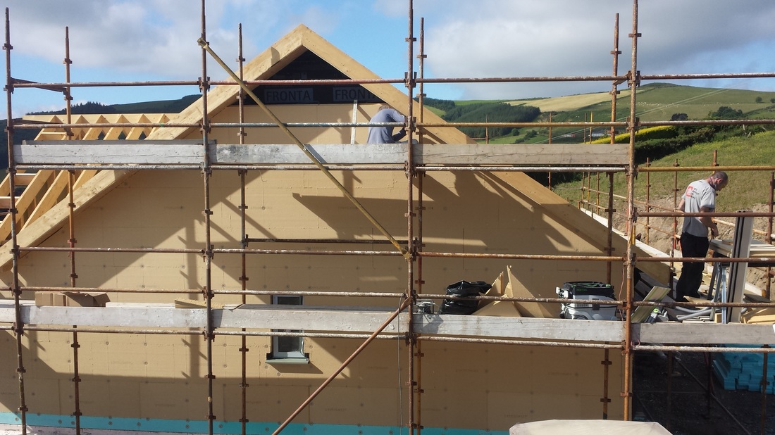 marr construction timber frame    ireland  gutex  external wall insulation  db plaster  passive house   A rated house    inspirational homes   ireland timber and glass  triple glazing  